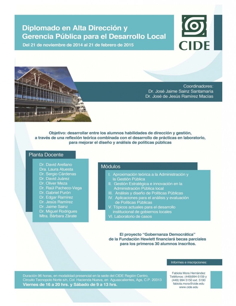 Diplomado en Alta Dirección y Gerencia Pública, Cartel Promoción