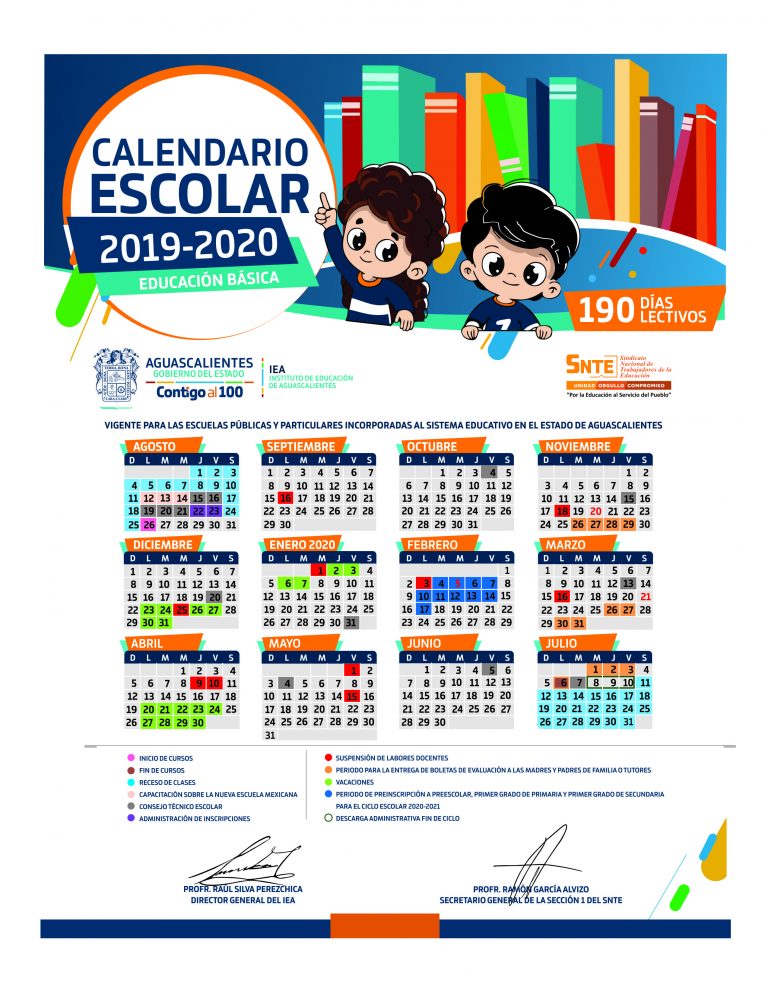 CALENDARIO ESCOLAR 2019_2020___190 DÍAS - LJA Aguascalientes