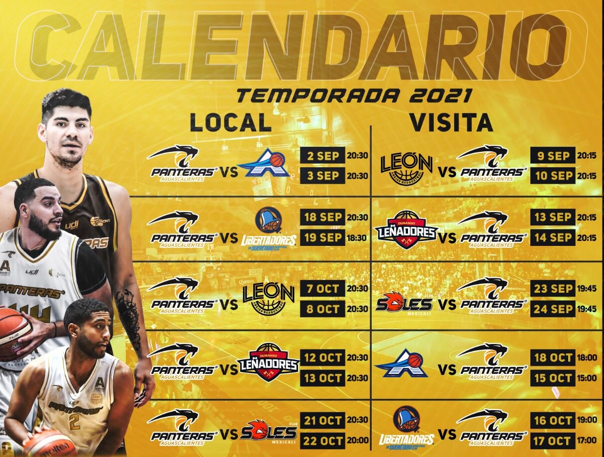 Panteras Ya Cuenta Con Calendario Oficial De La Temporada 2021 Lja Aguascalientes 3768