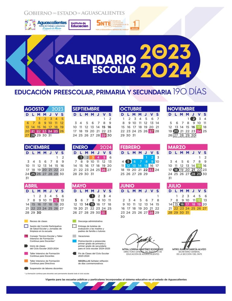 Este es el calendario de educación básica de Aguascalientes para el ciclo 20232024 LJA